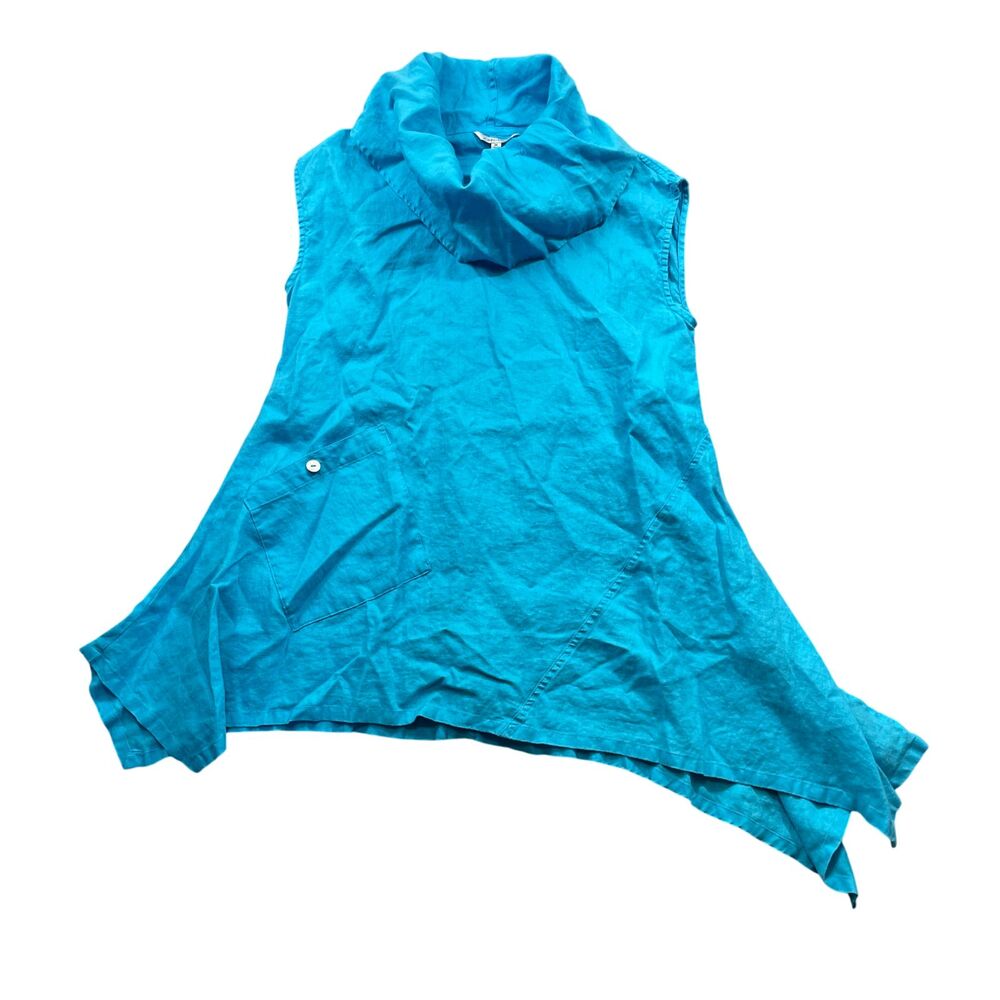 John Mark Medium Turquoise Sleeveless 100% Linen